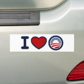 Autocollant De Voiture J'aime l'adhésif pour pare-chocs d'Obama (En voiture)