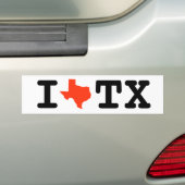 Autocollant De Voiture J'aime l'adhésif pour pare-chocs du Texas (En voiture)