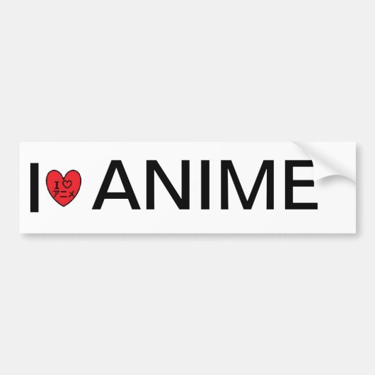 Autocollant De Voiture J'aime l'anime (Devant)