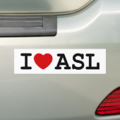 Autocollant De Voiture J'aime l'ASL (En voiture)