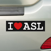 Autocollant De Voiture J'aime l'ASL (En voiture)
