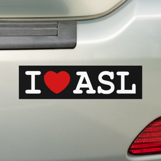 Autocollant De Voiture J'aime l'ASL (En voiture)