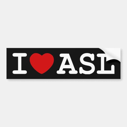 Autocollant De Voiture J'aime l'ASL (Devant)