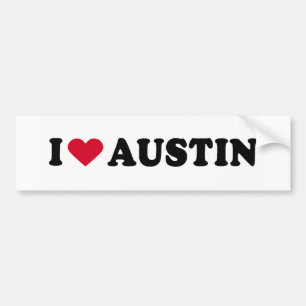 AUTOCOLLANT DE VOITURE J'AIME L'AUSTIN