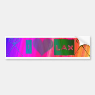 Autocollant De Voiture J'aime LAX (la lacrosse)