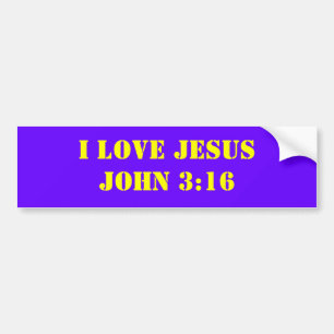 AUTOCOLLANT DE VOITURE J'AIME LE 3H16 DE JÉSUS JOHN