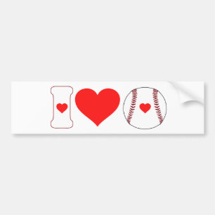Autocollant De Voiture J'aime le baseball