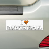 Autocollant De Voiture J'aime le basket-ball (En voiture)