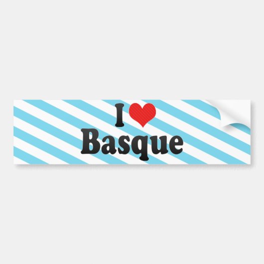 Autocollant De Voiture J'aime le basque (Devant)