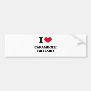 Autocollant De Voiture J'aime le billard de Carambole