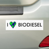 AUTOCOLLANT DE VOITURE J'AIME LE BIODIESEL (En voiture)