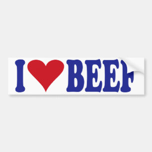 Autocollant De Voiture J'aime le boeuf