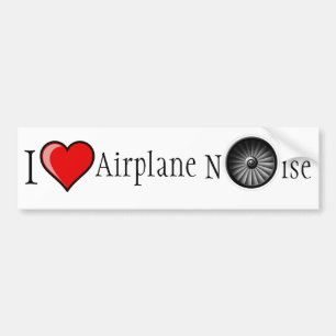 Autocollant De Voiture J'aime le bruit d'avion