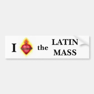 Autocollant De Voiture J'aime le catholique sacré de masse latin de Jésus