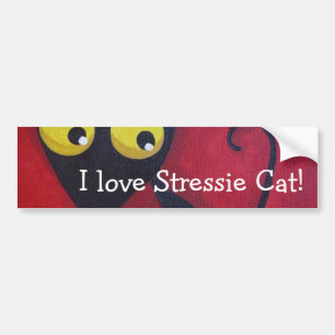 Autocollant De Voiture J'aime le chat de Stressie !