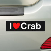 Autocollant De Voiture J'aime le crabe (de coeur) (En voiture)
