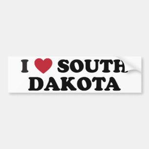 Autocollant De Voiture J'aime le Dakota du Sud