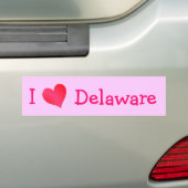 Autocollant De Voiture J'aime le Delaware (En voiture)