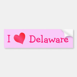 Autocollant De Voiture J'aime le Delaware