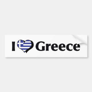 Autocollant De Voiture J'aime le drapeau de la Grèce