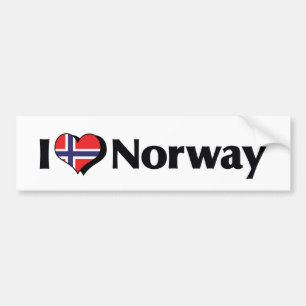 Autocollant De Voiture J'aime le drapeau de la Norvège