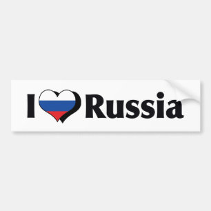 Autocollant De Voiture J'aime le drapeau de la Russie