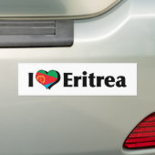 Autocollant De Voiture J'aime le drapeau de l'Érythrée (En voiture)