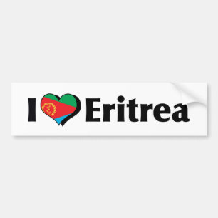 Autocollant De Voiture J'aime le drapeau de l'Érythrée