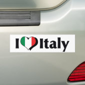 Autocollant De Voiture J'aime le drapeau de l'Italie (On Car)
