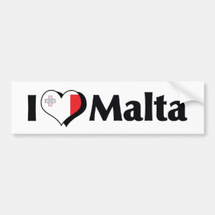 Autocollant De Voiture J'aime le drapeau de Malte