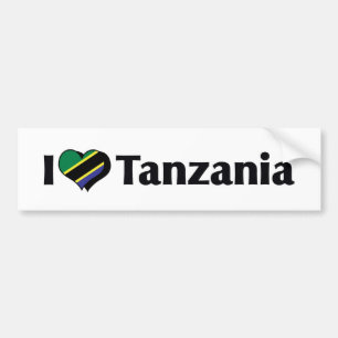 Autocollant De Voiture J'aime le drapeau de Tanzanie
