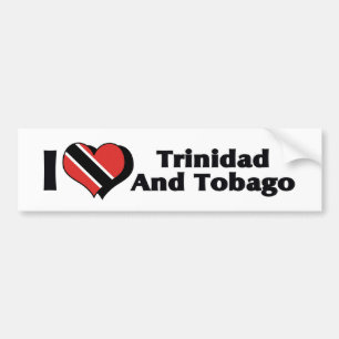 Autocollant De Voiture J'aime le drapeau de Trinité-et-Tobago