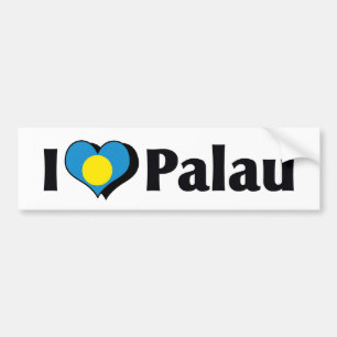 Autocollant De Voiture J'aime le drapeau des Palaos