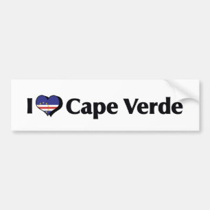 Autocollant De Voiture J'aime le drapeau du Cap-Vert