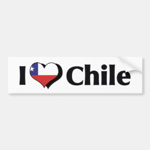 Autocollant De Voiture J'aime le drapeau du Chili