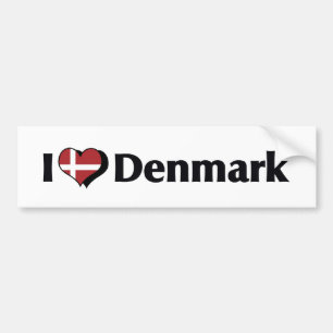 Autocollant De Voiture J'aime le drapeau du Danemark