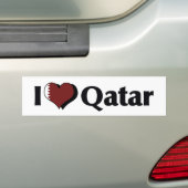 Autocollant De Voiture J'aime le drapeau du Qatar (En voiture)