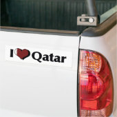 Autocollant De Voiture J'aime le drapeau du Qatar (Sur camion)