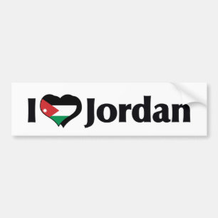 Autocollant De Voiture J'aime le drapeau jordanien