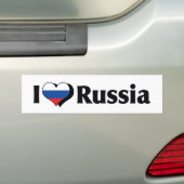 Autocollant De Voiture J'aime le drapeau russe (En voiture)