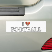 Autocollant De Voiture J'Aime Le Football (En voiture)
