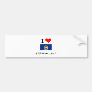 Autocollant De Voiture J'aime le lac New York Saranac