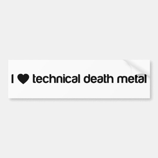 Autocollant De Voiture J'aime le métal technique de la mort (Devant)