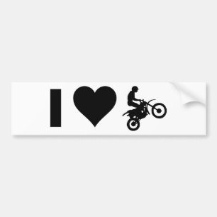 Autocollant De Voiture J'aime le motocross