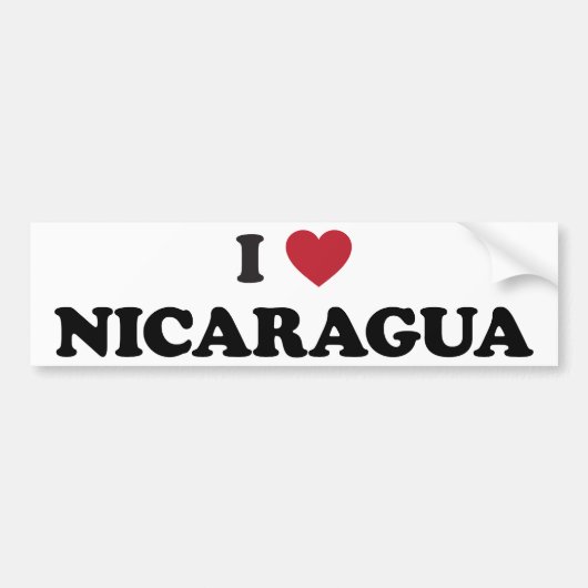 Autocollant De Voiture J'aime le Nicaragua (Devant)