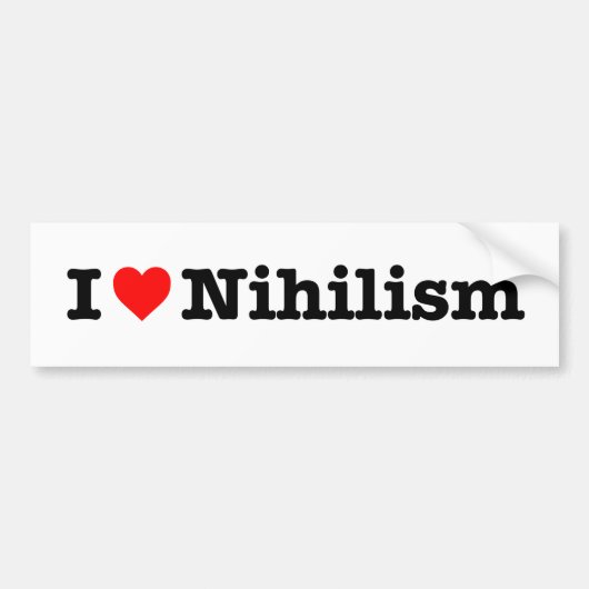 Autocollant De Voiture "J'aime le nihilisme " (Devant)