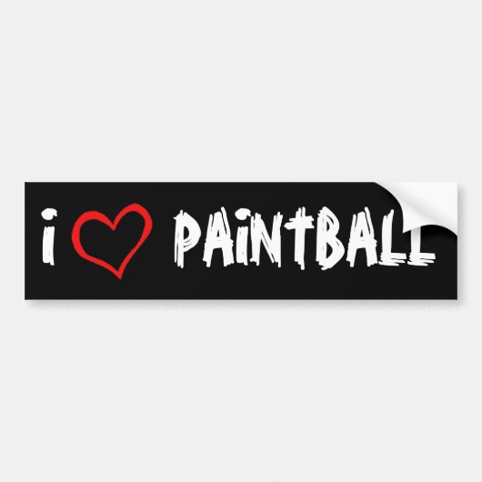 Autocollant De Voiture J'aime le Paintball (Devant)