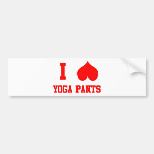 Autocollant De Voiture J'aime le pantalon de yoga