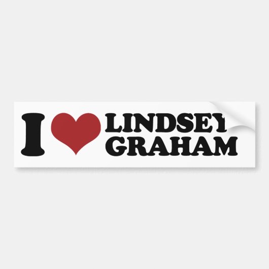 Autocollant De Voiture J'aime le pare-chocs de Lindsey Graham - .png (Devant)