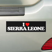 AUTOCOLLANT DE VOITURE J'AIME LE SIERRA LEONE (En voiture)